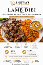 Load image into Gallery viewer, Lamb Dibi with Senegalese Jollof Rice and Savory Onion Mustard Sauce | Saturday October 3, 2026 | Time 5pm-7:30pm EST.